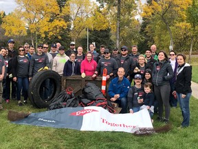 Dow Fort Saskatchewan employees pictured at a community clean-up event. Photo Supplied.