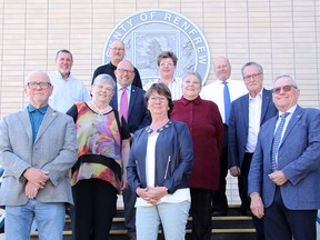 The County of Renfrew hosted the Eastern Ontario Wardens Caucus meeting on May 13 Taking part in the meeting were (front from left) Robert Crate, Northumberland County; Marg Isbester, Lennox and Addington County; Steve Ferguson, Prince Edward County; Debbie Robinson, Renfrew County; Liz Danielsen, Haliburton County; Roger Haley, Leeds and Grenville County; Dennis Doyle, Frontenac County and (back from left) Andy Lethem, City of Kawartha Lakes, Rick Phillips, Hastings County; Carma Williams, United Counties of Stormont, Dundas and Glengarry and John Fenik, Lanark County. Missing were J. Murray Jones, Peterborough County and Daniel Lafleur, United Counties of Prescott and Russell.