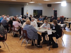 On April 30 a good crowd came out to the Walkerton Knights of Columbus Hall for "Games Day for the Ukraine". SUBMITTED