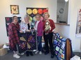 Members of the Kincardine Sunset Quilters Guild will have their work on display at the Victoria Park Gallery for the month of May. L-R: Mary Ritter, Sally Middleton, Lynda Pratt and Emma Hurley. The dolls were made during a workshop hosted by Tricia Selby. Hannah MacLeod/Kincardine News