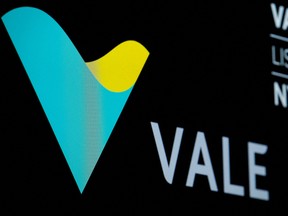 FILE PHOTO: Brazilian mining company Vale SA logo and trading symbol are displayed on a screen at the New York Stock Exchange (NYSE)  in New York, U.S., December 6, 2017. REUTERS/Brendan McDermid/File Photo