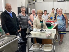 The kitchen crew is shown preparing brunch at the Beaumont 50+ Club May 1. (Beaumont 50+ Club)