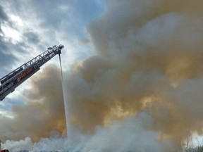 The fire at the Bentinck landfill is under investigation. (Rod Hilton/West Grey Police Service photo)