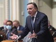 Quebec Premier Francois Legault responds to the Opposition during question period, at the Legislature in Quebec City, Thursday, May 12, 2022.