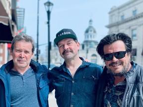 Gord Sinclair, left, and Paul Langlois, right, are among the first investors in the new Kingston film production company Branded to Film, founded by Jason Joly, centre.