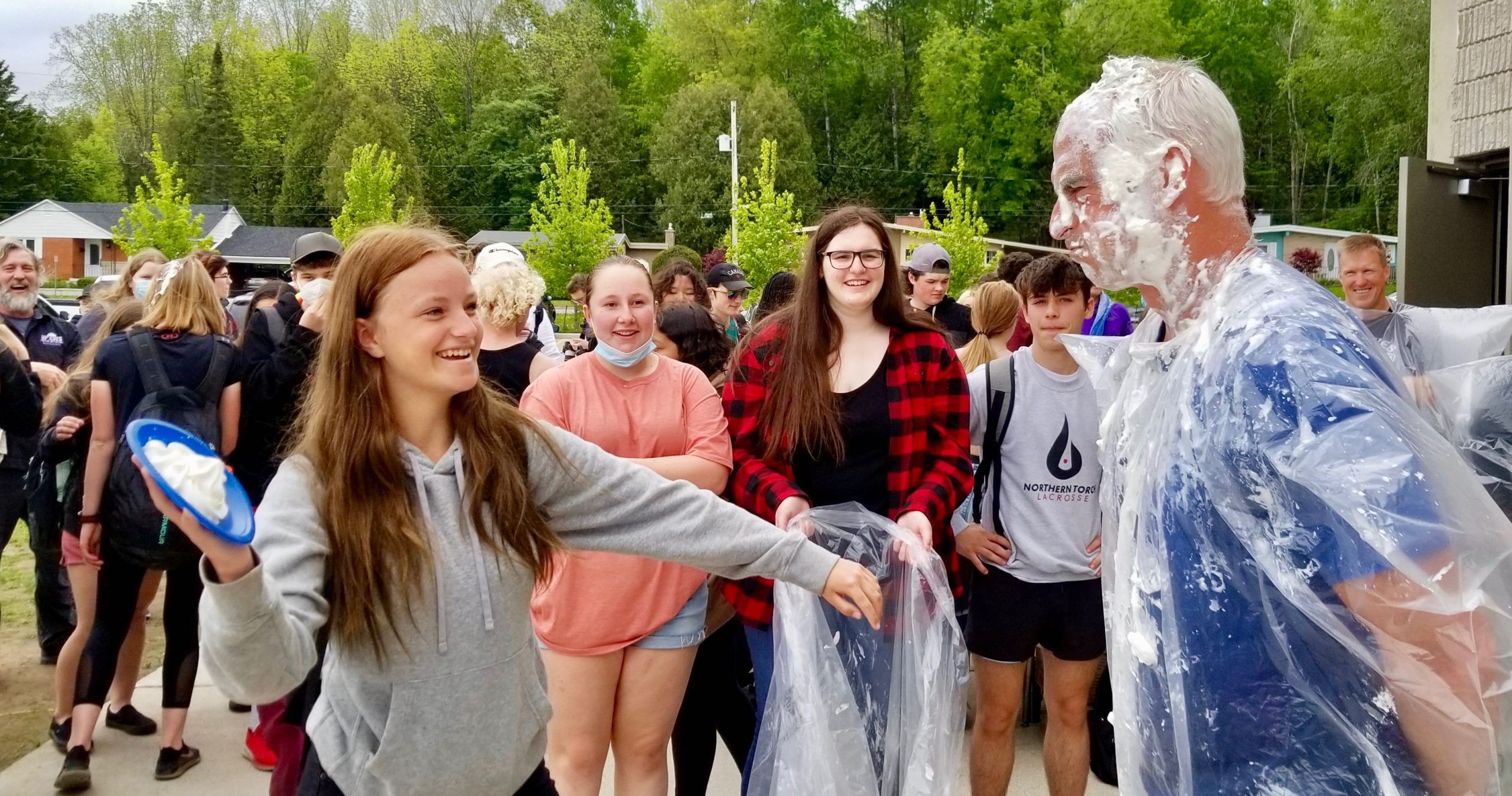 OSDSS teachers game for pieintheface fun Owen Sound Sun Times