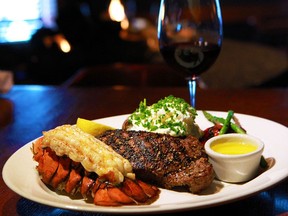 A steak and lobster dinner is seen in a file photo from The Keg restaurant.