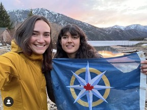 Heather Waterous, and Amaya Cherian-Hall, have begun their plan to bike, hike and canoe from North-West corner of Yellowstone National Park, in Wyoming, USA, all the way to Dawson City, in the Yukon, Canada. The pair will be hiking through Banff National Park in July. Photo submitted.