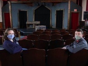 Tweed and Company Theatre general manager Emily Mewett and artistic director Tim Porter sit in Actinolite's Marble Arts Centre in January. The company is offering summer youth theatre and singing programs there and in Bancroft.