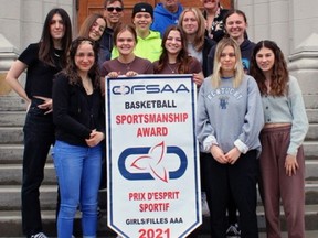 Brantford Collegiate Institute's senior girls basketball team was awarded the OFSAA Team Sportsmanship Award. Submitted