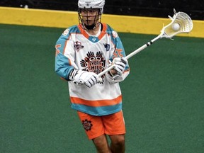 Tyler Brown, shown here with the Six Nations Chiefs, leads the Six Nations Rivermen in scoring this season.