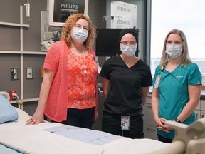 Michelle Demeter (centre) was part of the first class of nursing externs at Brantford General Hospital. She is flanked by Mandy Lindsay (left), clinical extern program co-ordinator at BGH, and Angela Burke, clinical educator and co-creator of the clinical extern program. Submitted