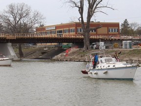 A flotilla of Thames River Yacht Club members motored up the Thames River from Lighthouse Cove to Chatham on Saturday to renew a tradition that took place several years ago. Some of the vessels are seen here arriving at the municipal docks in downtown Chatham. Ellwood Shreve/Postmedia