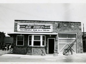 The Thayer Gas station, Wellington Street West in Chatham, north side, about opposite and slightly west of Harvey Street. It later became a cab stand.