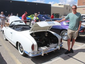 Darreb Soucie brought his 1964 Volkswagen Karman Ghia to RetroFest for the first time on Saturday.  PHOTO Ellwood Shreve/Chatham Daily News