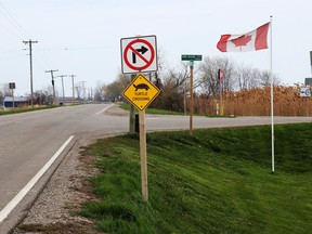 Turtle crossing signs are part of an campaign by the Municipality of Chatham-Kent and Lower Thames Valley Conservation Authority to raise awareness about species at risk in the community. PHOTO Supplied.