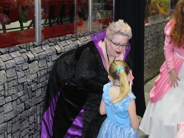 Ursula (Marianne Last) chats with a young princess. Photo on Sunday, May 1, 2022, in Cornwall, Ont. Todd Hambleton/Cornwall Standard-Freeholder/Postmedia Network