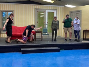 The actors rehearse on the set of There Goes the Bride, at the Seaway Valley Theatre. Handout/Cornwall Standard-Freeholder/Postmedia Network