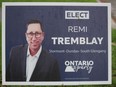 An Remi Tremblay Ontario Party election sign. Photo on Tuesday, May 17, 2022, in Cornwall, Ont. Todd Hambleton/Cornwall Standard-Freeholder/Postmedia Network