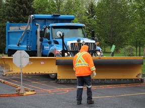 Trying to hit the mark at the snow plow roadeo. Photo on Tuesday, May 17, 2022, in Cornwall, Ont. Todd Hambleton/Cornwall Standard-Freeholder/Postmedia Network