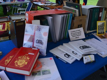 Various booths had historical books and references with information about local settlers on Saturday May 21, 2022 in Cornwall, Ont. Shawna O'Neill/Cornwall Standard-Freeholder/Postmedia Network