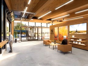 Some of the planned interior of the upcoming Railway Street municipal building. Town of Cochrane YouTube