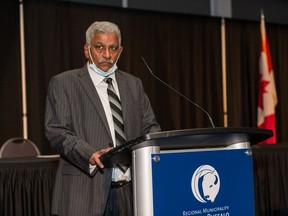 Councillor Shafiq Dogar at Shell Place for the swearing-in ceremony of the Regional Municipality of Wood Buffalo’s council on Oct. 25, 2021. Photo by Greg Halinda of Greg Halinda Photography for the Regional Municipality of Wood Buffalo