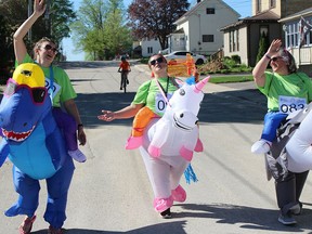 There were 179 registered runners in this year's Chesley Community Classic, including some who dressed up as colourful characters, some with baby strollers and some with their dogs.
