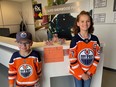Sherwood Park's Adelyn and Everett Koughan are making Oilers-themed bracelets to support Kids with Cancer in honor of Ben Stelter. Photo Supplied