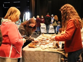 Happy to get out and mingle after so long in lockdown, shoppers checked out the different businesses at the Small Shops Love Spring Show at the Firehall Theatre on April 29. Twenty small local businesses took the opportunity to share their wares with the public at the event.  
Lorraine Payette/For Postmedia Network