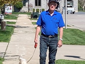 Bob Boogemans is warming up for the May 28 Walk for Alzheimer's. He is collecting donations from the community to support people like himself who are living with dementia. Handout