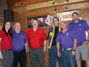 The RCMP Musical Ride is returning to Exeter with shows on Sept. 21 and Sept. 22 at the rodeo ring behind the South Huron Rec Centre. RCMP Musical Ride tour planner Cpl. Kim Chamberland, far left, visited Exeter May 12 to go over details with the Exeter Lions Club, who are hosting the show. With Chamberland from left are members of the steering committee Glenn Kells, education co-ordinator Dave MacLeod, committee chair Gar Penhale, Lions president Mark Keller and Greg Geoffrey.