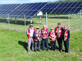 Solar Powered Camping
Members of the Leduc Lions Club stand by the Leduc Lions Campgrond's solar installation, which has been offsetting power costs for the club since 2020. (Dillon Giancola)