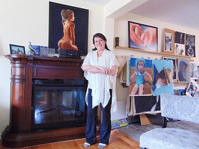 Local artist Penny Bois was happy to show off her artistic creations. One of her favourite pieces is the nude girl above her fireplace, which she created from a photograph. Much of her art starts with photos and then she recreates them using six different mediums.