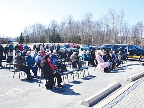 Photo by KEVIN McSHEFFREY/THE STANDARD
About 60 people attended this year’s National Day of Mourning at Elliot Lake’s Miners Memorial Park. There were several speakers at the event.