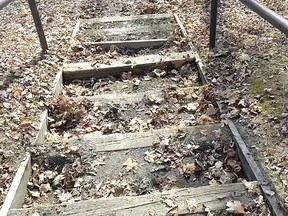 Photo supplied
Steps at Massey Mouth Park were damaged by an ATV making them unsafe for use at this time.