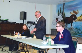 Photo by KEVIN McSHEFFREY
Three candidates in the June 2 Ontario election for Algoma-Manitoulin participated in The Standard’s Meet the Candidates’ Debate on May 12 are: Progressive Conservative candidate Cheryl Fort, NDP candidate Michael Mantha and Liberal candidate Tim Vine.