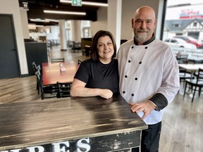 Features owners Jamie, left, and Chris Haynes recently moved the downtown Stratford restaurant a few blocks down the road to a bigger location.