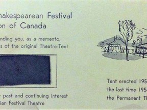 The Stratford-Perth Archives has a portion of the canvas from the original Stratford Festival tent in its collection.(Stratford-Perth Archives)
