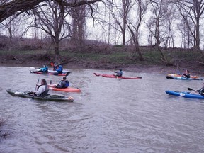 Paddlers participate in the 2022 Sydenham River Canoe and Kayak Race held on May 1st, 2022. (Submitted)