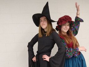 Ruby Core, left, and Libby Klompstra from the cast of A Topsy Turvy Fairy Tale by the Lambton Young Theatre Players.