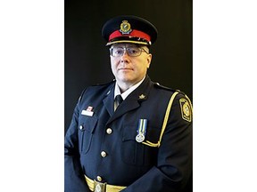 Derek Davis, a superintendent with Halton Regional police, has been named chief designate in Sarnia by the board overseeing the city's police force, Sarnia police said Friday in a statement. (Sarnia police)