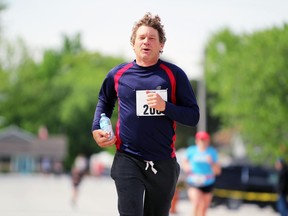 Junior Van Geffen from Strathroy exhales as he nears the finish line of the Watford Alvinston Road Race on Monday, May 23, in Watford, Ont. Terry Bridge/Sarnia Observer/Postmedia Network