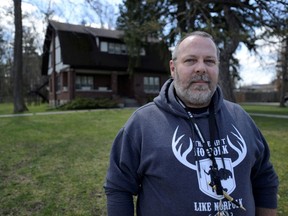 Chris Morrison stands outside Holmes House, the Simcoe detox facility Morrison credits with saving his life.