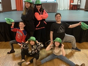 Young Theatre Players will present Willy Wonka Jr. this month at the Simcoe Little Theatre. Cast members include, from left, Bela Cameron, Casey Ross, Everett Inksetter, Odelia Myerscough, Hazel Good and Olivia Gill. The play premieres on May 13. CONTRIBUTED