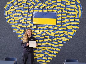 Rochelle Larivière, a Grade 12 student at École secondaire du Sacré-Coeur helped raise $1,310 for the Canadian Red Cross' Ukrainian Humanitarian Crisis Fund. Supplied