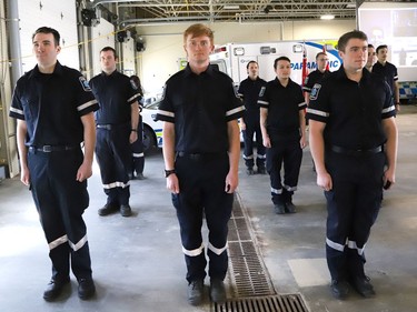 New paramedics take part in a ceremony marking national Paramedic Week at the Lionel E. Lalonde Centre in Azilda, Ont. on Tuesday May 24, 2022. John Lappa/Sudbury Star/Postmedia Network