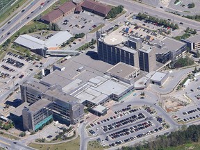 An aerial view of Health Sciences North. JOHN LAPPA/SUDBURY STAR
