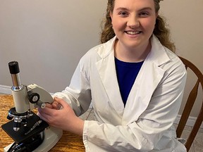 Annabelle Rayson, a student at St. Patrick's Catholic High School in Sarnia, was a top winner at the Canada Wide Science Fair. Handout