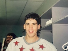 Gary Roach was a Soo Greyhounds defender in the 1990s. Gary’s son, Evan, was drafted in the 15th round by the Greyhounds in the 2022 OHL Priority Draft.